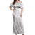 Polynesia White Sunday Off Shoulder Maxi Dress Polynesian Pattern With Tropical Flowers LT14 Women White - Polynesian Pride