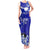 Personalised American Samoa Fautasi Race Tank Maxi Dress Eagle With Polynesian Pattern LT14 Women Blue - Polynesian Pride