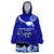 Personalised American Samoa Fautasi Race Wearable Blanket Hoodie Eagle With Polynesian Pattern LT14 One Size Blue - Polynesian Pride