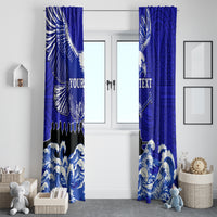 Personalised American Samoa Fautasi Race Window Curtain Eagle With Polynesian Pattern LT14 - Polynesian Pride