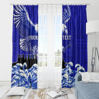 Personalised American Samoa Fautasi Race Window Curtain Eagle With Polynesian Pattern LT14 - Polynesian Pride