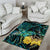 New Zealand Fantail Bird Area Rug Maori Piwakawaka Kowhai - Paua Shell Pattern