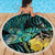 New Zealand Fantail Bird Beach Blanket Maori Piwakawaka Kowhai - Paua Shell Pattern