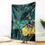 New Zealand Fantail Bird Blanket Maori Piwakawaka Kowhai - Paua Shell Pattern