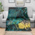 New Zealand Fantail Bird Blanket Maori Piwakawaka Kowhai - Paua Shell Pattern