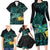 New Zealand Fantail Bird Family Matching Long Sleeve Bodycon Dress and Hawaiian Shirt Maori Piwakawaka Kowhai - Paua Shell Pattern