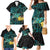 New Zealand Fantail Bird Family Matching Mermaid Dress and Hawaiian Shirt Maori Piwakawaka Kowhai - Paua Shell Pattern