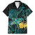 New Zealand Fantail Bird Family Matching Tank Maxi Dress and Hawaiian Shirt Maori Piwakawaka Kowhai - Paua Shell Pattern