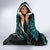 New Zealand Fantail Bird Hooded Blanket Maori Piwakawaka Kowhai - Paua Shell Pattern