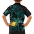 New Zealand Fantail Bird Kid Hawaiian Shirt Maori Piwakawaka Kowhai - Paua Shell Pattern