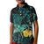 New Zealand Fantail Bird Kid Polo Shirt Maori Piwakawaka Kowhai - Paua Shell Pattern