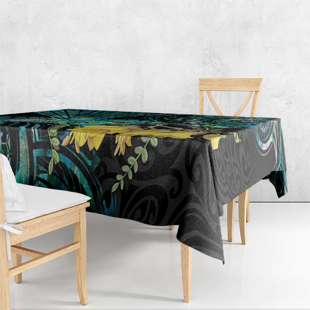 New Zealand Fantail Bird Tablecloth Maori Piwakawaka Kowhai - Paua Shell Pattern LT14 - Polynesian Pride