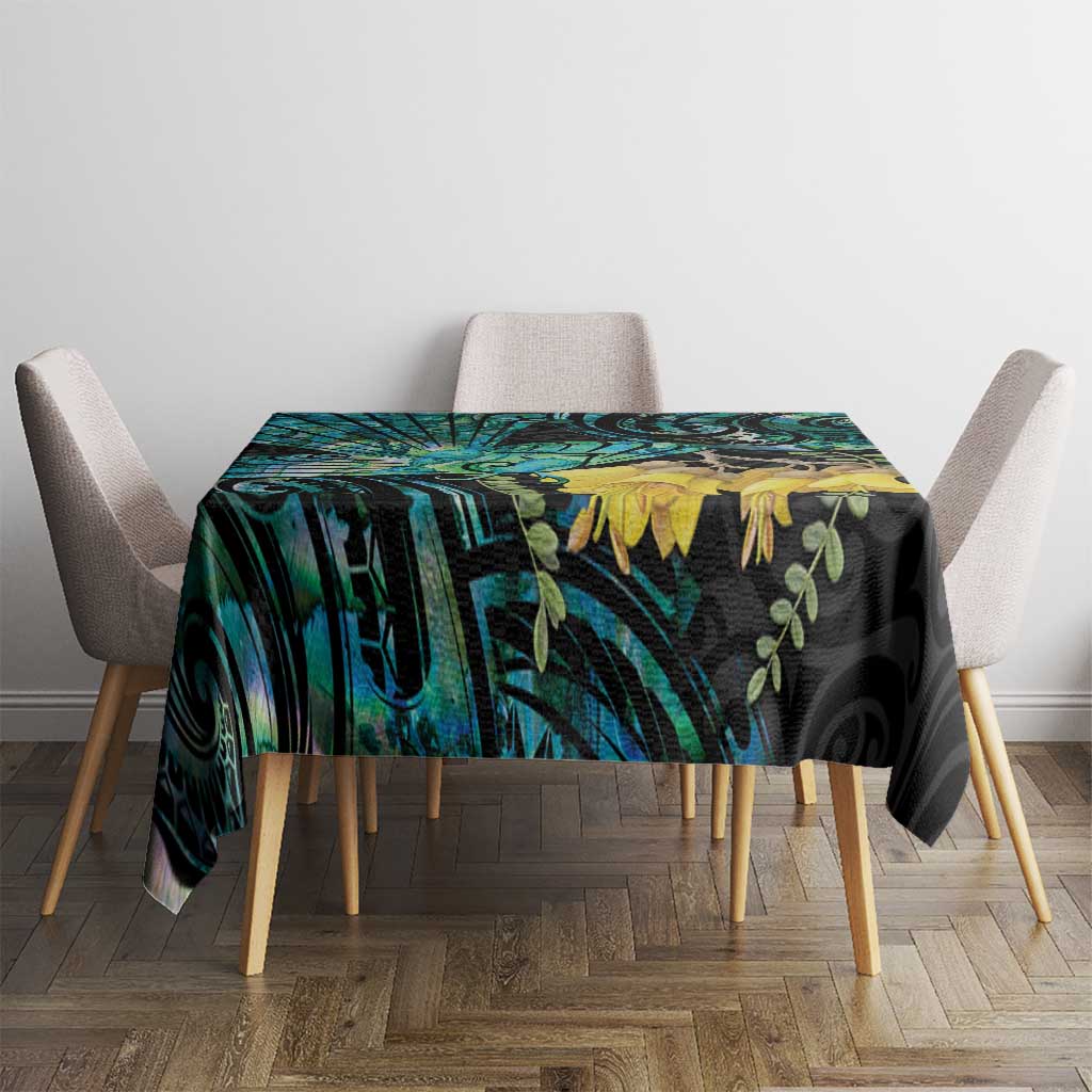 New Zealand Fantail Bird Tablecloth Maori Piwakawaka Kowhai - Paua Shell Pattern LT14 - Polynesian Pride