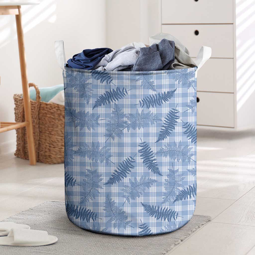 Blue Palaka Hawaii Palapalai Laundry Basket Hawaiian Fern LT14 Blue - Polynesian Pride