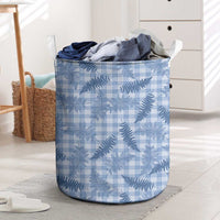 Blue Palaka Hawaii Palapalai Laundry Basket Hawaiian Fern LT14 Blue - Polynesian Pride
