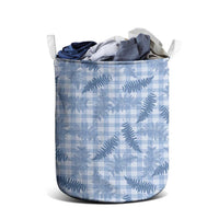 Blue Palaka Hawaii Palapalai Laundry Basket Hawaiian Fern LT14 - Polynesian Pride