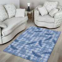 Blue Palaka Hawaii Palapalai Area Rug Hawaiian Fern - Polynesian Pride