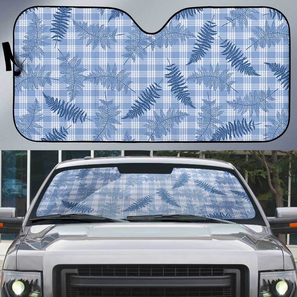 Blue Palaka Hawaii Palapalai Auto Sun Shade Hawaiian Fern - Polynesian Pride