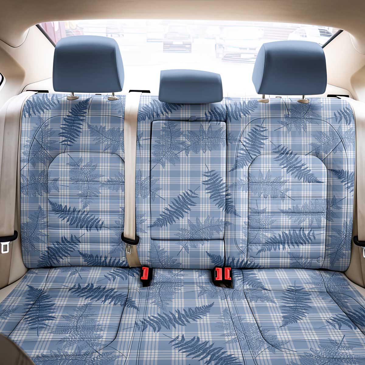 Blue Palaka Hawaii Palapalai Back Car Seat Cover Hawaiian Fern LT14 - Polynesian Pride