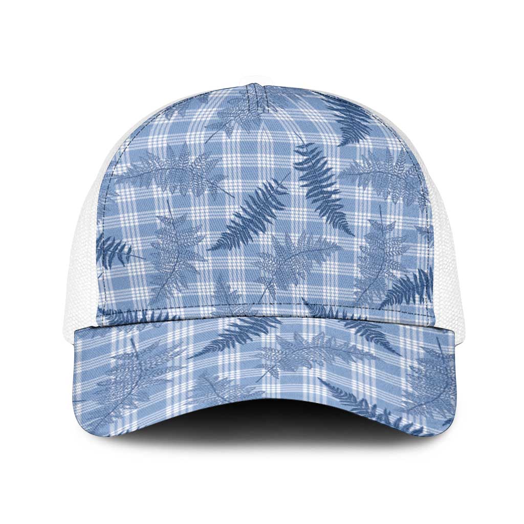 Blue Palaka Hawaii Palapalai Baseball Net Cap Hawaiian Fern LT14 One Size White Blue - Polynesian Pride