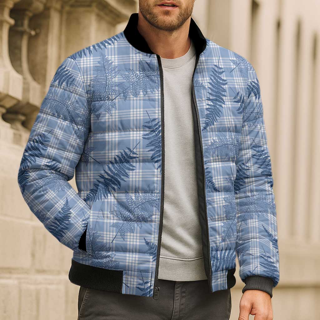 Blue Palaka Hawaii Palapalai Bomber Puffer Jacket Hawaiian Fern LT14 - Polynesian Pride