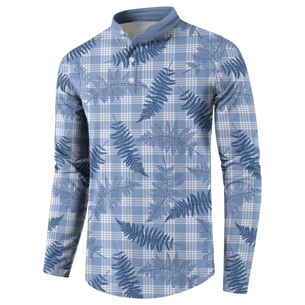 Blue Palaka Hawaii Palapalai Button Sweatshirt Hawaiian Fern LT14 - Polynesian Pride