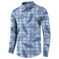 Blue Palaka Hawaii Palapalai Button Sweatshirt Hawaiian Fern LT14 - Polynesian Pride