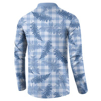 Blue Palaka Hawaii Palapalai Button Sweatshirt Hawaiian Fern LT14 - Polynesian Pride
