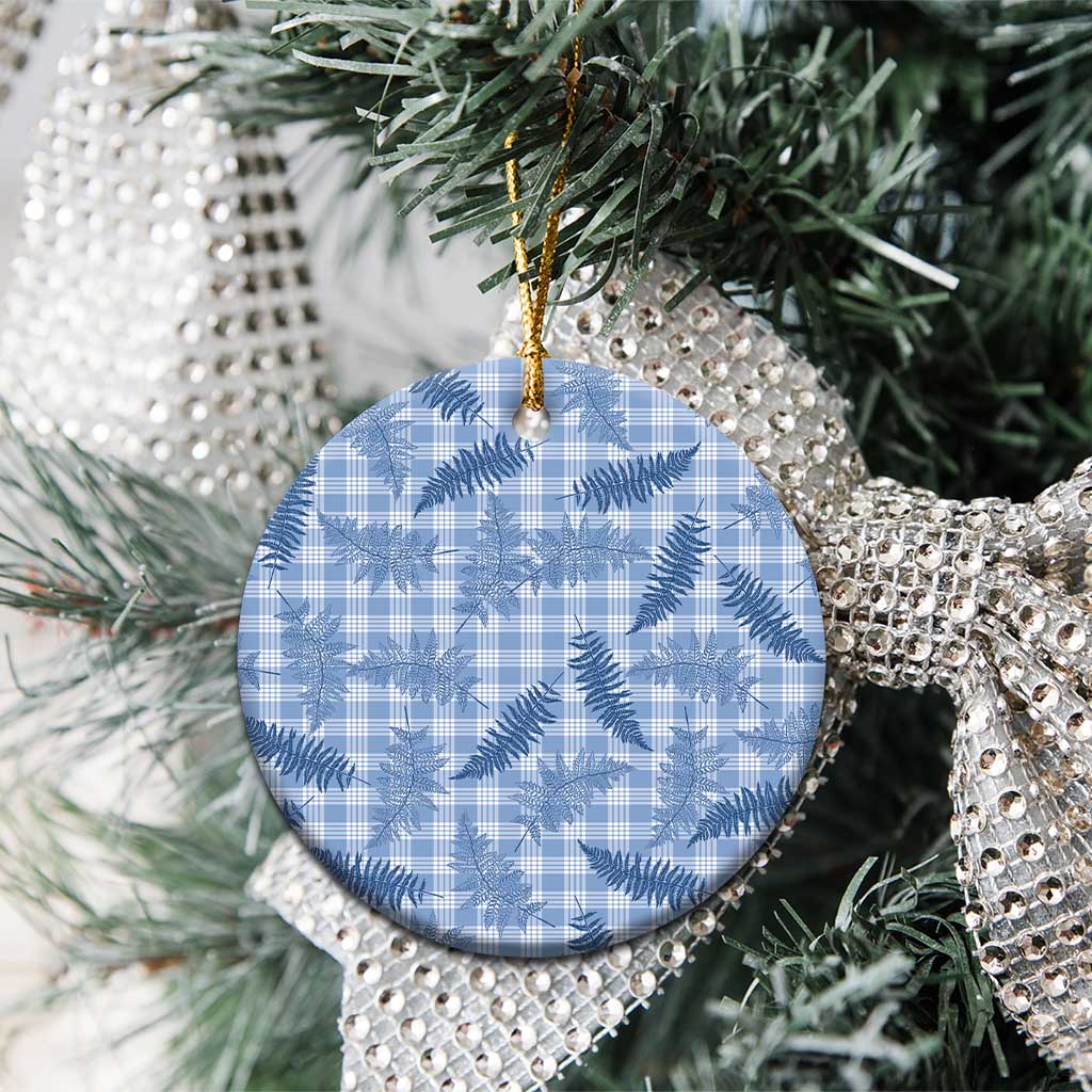Blue Palaka Hawaii Palapalai Ceramic Ornament Hawaiian Fern - Polynesian Pride