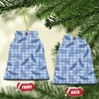 Blue Palaka Hawaii Palapalai Ceramic Ornament Hawaiian Fern - Polynesian Pride