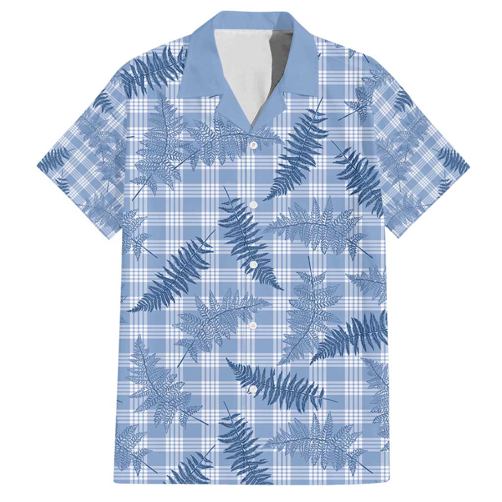 Blue Palaka Hawaii Palapalai Family Matching Long Sleeve Bodycon Dress and Hawaiian Shirt Hawaiian Fern - Polynesian Pride