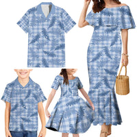 Blue Palaka Hawaii Palapalai Family Matching Mermaid Dress and Hawaiian Shirt Hawaiian Fern - Polynesian Pride