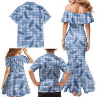 Blue Palaka Hawaii Palapalai Family Matching Mermaid Dress and Hawaiian Shirt Hawaiian Fern - Polynesian Pride