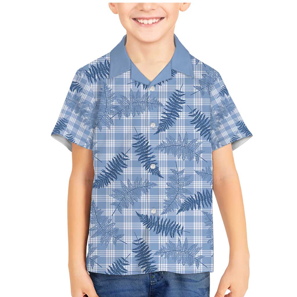 Blue Palaka Hawaii Palapalai Family Matching Mermaid Dress and Hawaiian Shirt Hawaiian Fern - Polynesian Pride