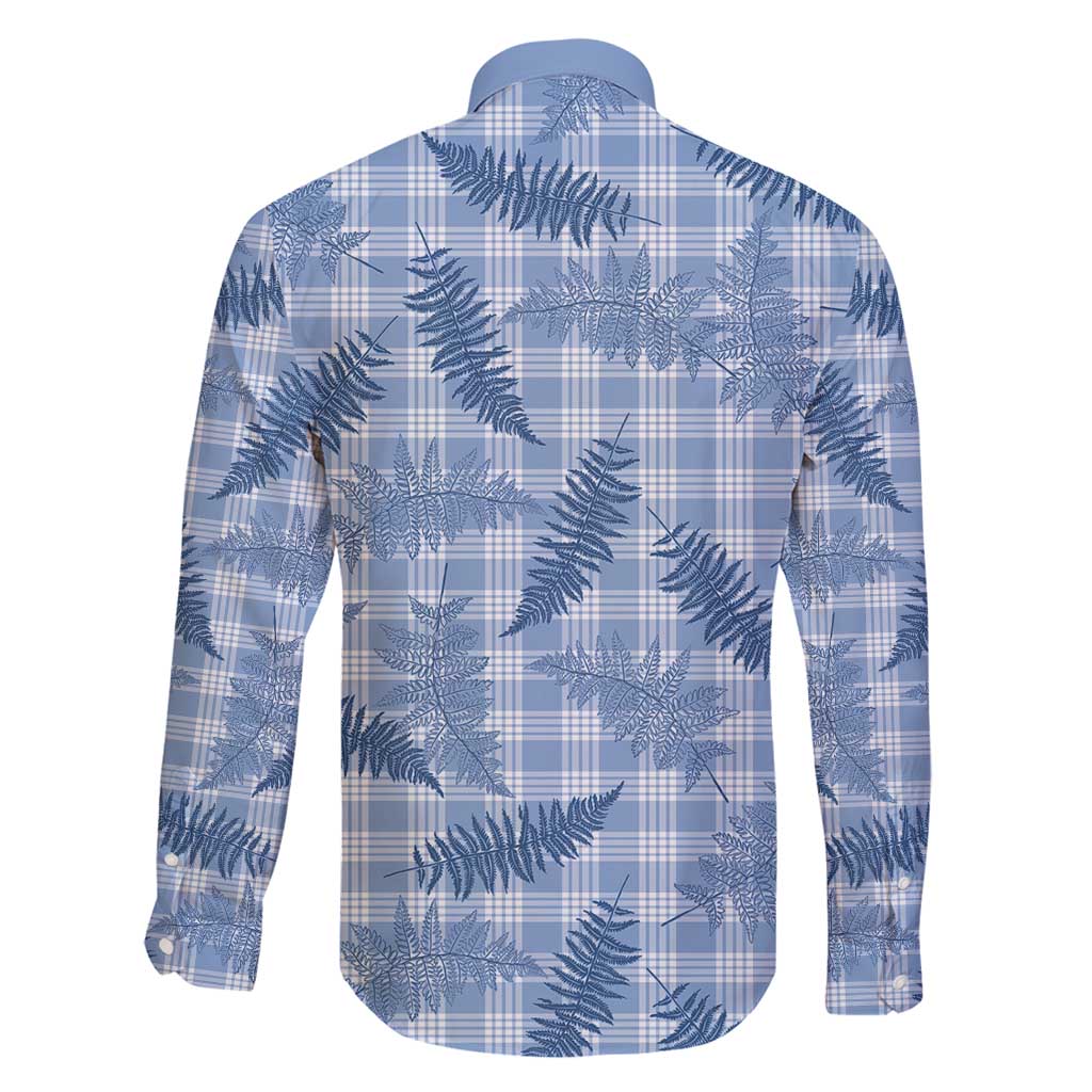 Blue Palaka Hawaii Palapalai Family Matching Off Shoulder Short Dress and Hawaiian Shirt Hawaiian Fern - Polynesian Pride