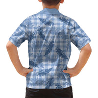 Blue Palaka Hawaii Palapalai Family Matching Short Sleeve Bodycon Dress and Hawaiian Shirt Hawaiian Fern - Polynesian Pride