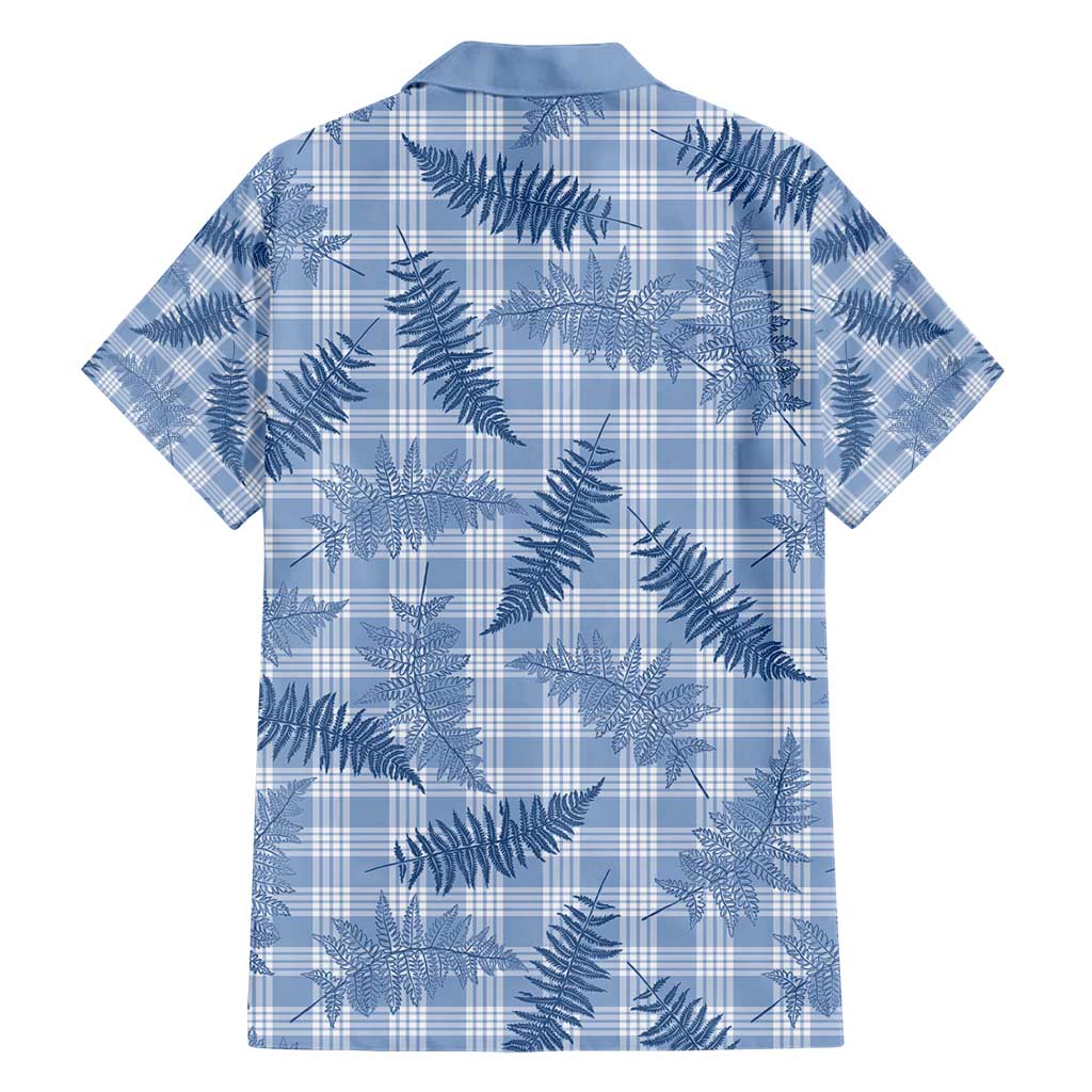 Blue Palaka Hawaii Palapalai Family Matching Short Sleeve Bodycon Dress and Hawaiian Shirt Hawaiian Fern - Polynesian Pride