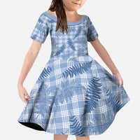 Blue Palaka Hawaii Palapalai Family Matching Tank Maxi Dress and Hawaiian Shirt Hawaiian Fern - Polynesian Pride