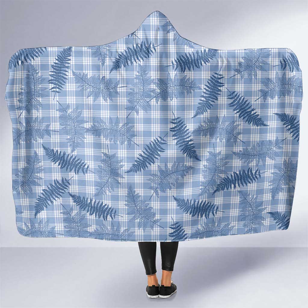 Blue Palaka Hawaii Palapalai Hooded Blanket Hawaiian Fern LT14 One Size Blue - Polynesian Pride