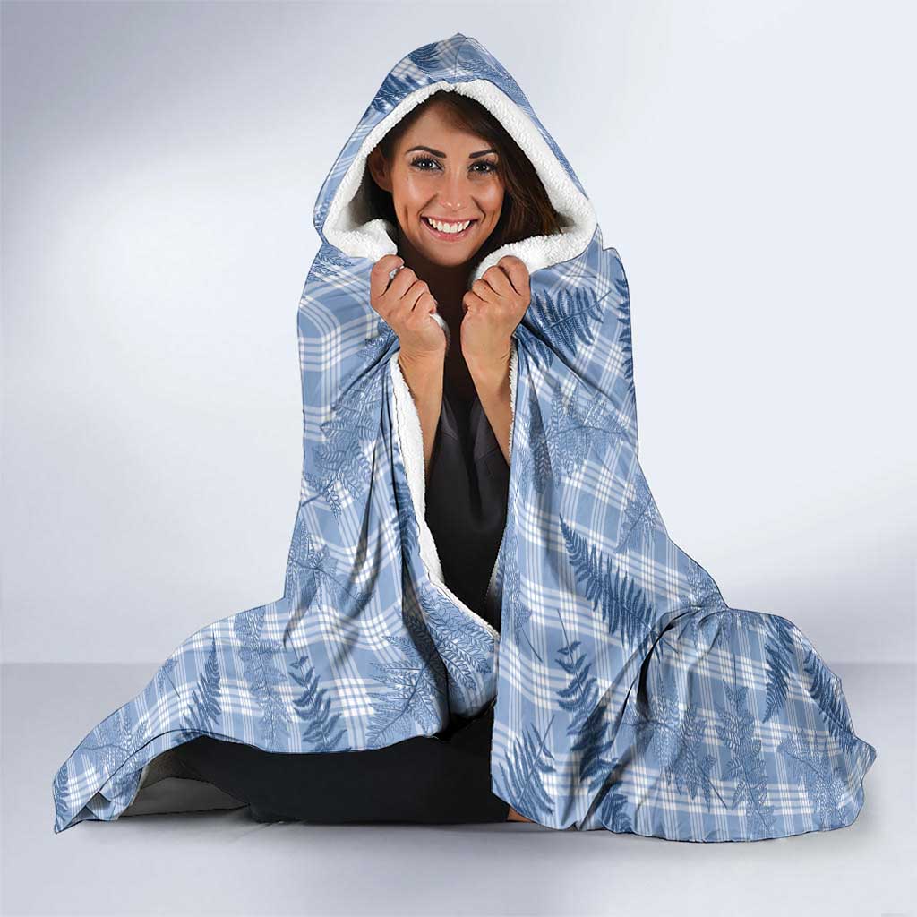 Blue Palaka Hawaii Palapalai Hooded Blanket Hawaiian Fern LT14 - Polynesian Pride