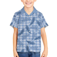 Blue Palaka Hawaii Palapalai Kid Hawaiian Shirt Hawaiian Fern - Polynesian Pride