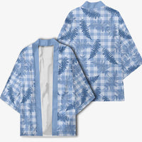 Blue Palaka Hawaii Palapalai Kimono Hawaiian Fern - Polynesian Pride
