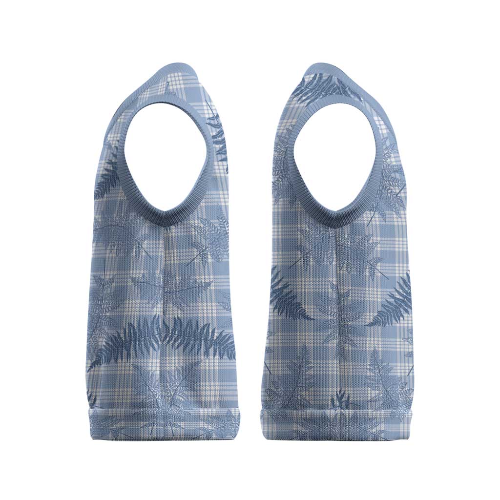 Blue Palaka Hawaii Palapalai Christmas Knitted V-Neck Vest Hawaiian Fern - Polynesian Pride