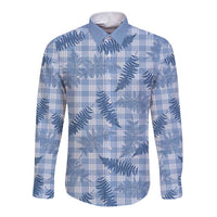 Blue Palaka Hawaii Palapalai Long Sleeve Button Shirt Hawaiian Fern LT14 Unisex Blue - Polynesian Pride