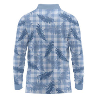 Blue Palaka Hawaii Palapalai Long Sleeve Polo Shirt Hawaiian Fern LT14 - Polynesian Pride