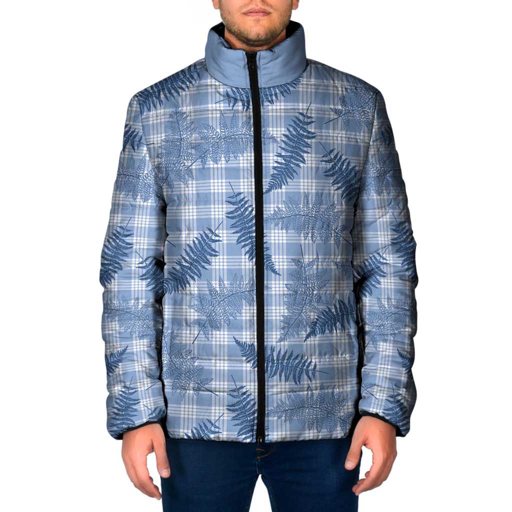 Blue Palaka Hawaii Palapalai Padded Jacket Hawaiian Fern LT14 Men Blue - Polynesian Pride