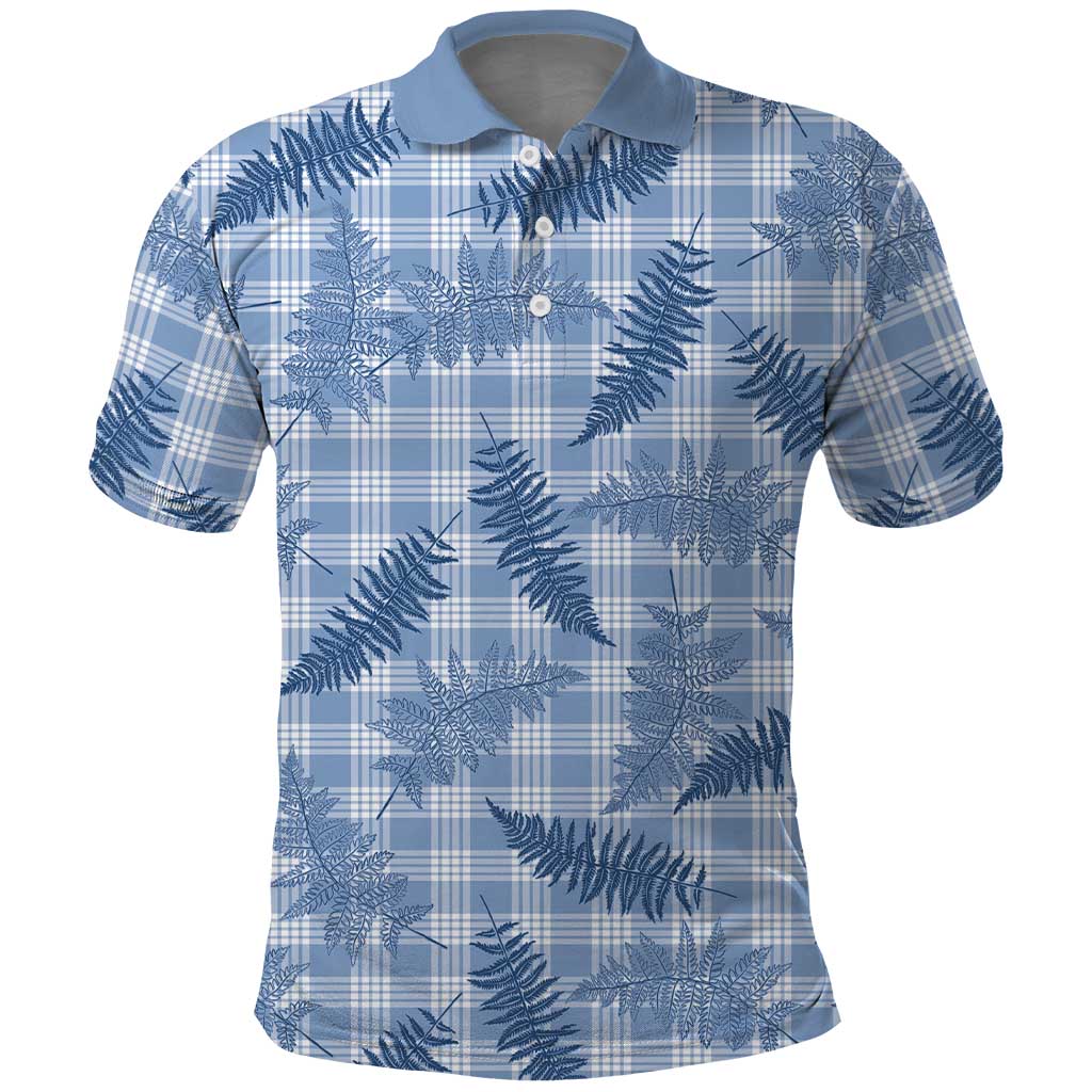 Blue Palaka Hawaii Palapalai Polo Shirt Hawaiian Fern - Polynesian Pride