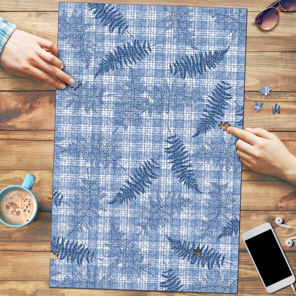Blue Palaka Hawaii Palapalai Puzzle Hawaiian Fern LT14 Blue - Polynesian Pride
