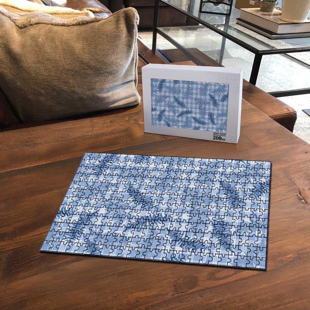 Blue Palaka Hawaii Palapalai Puzzle Hawaiian Fern LT14 - Polynesian Pride