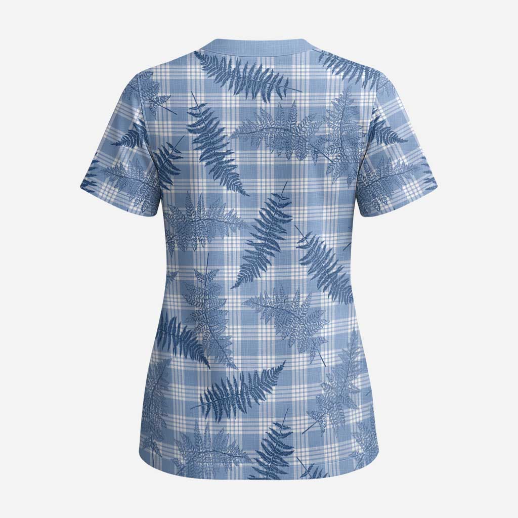 Blue Palaka Hawaii Palapalai Scrub Top Hawaiian Fern LT14 - Polynesian Pride
